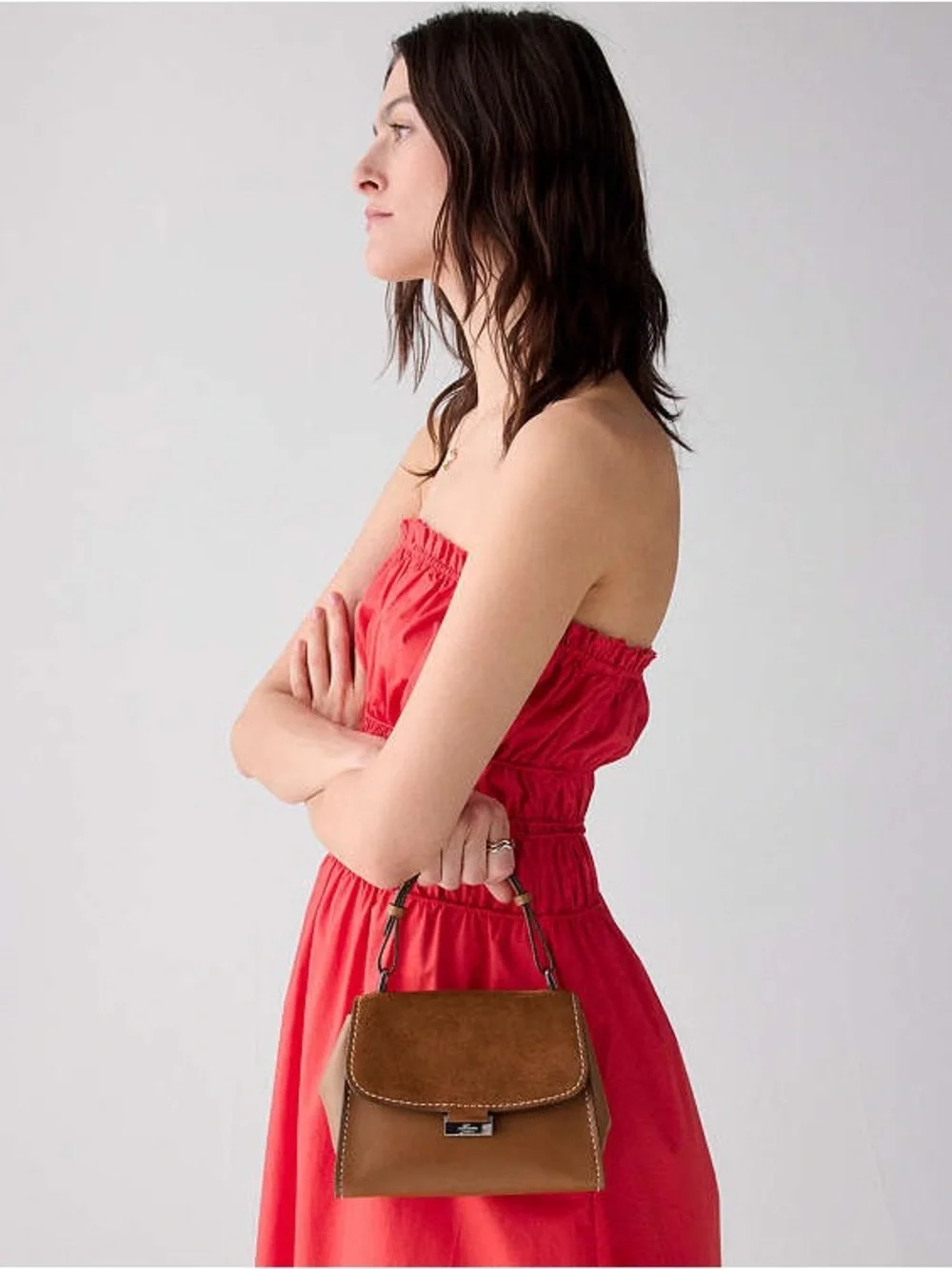 Kate Spade Riley Suede Small Top Handle Bag Warm Gingerbread